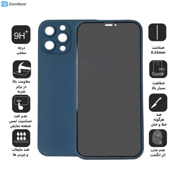 محافظ صفحه نمایش بوف مدل FB360 مناسب برای گوشی موبایل اپل Iphone 12 Pro به همراه محافظ پشت گوشی