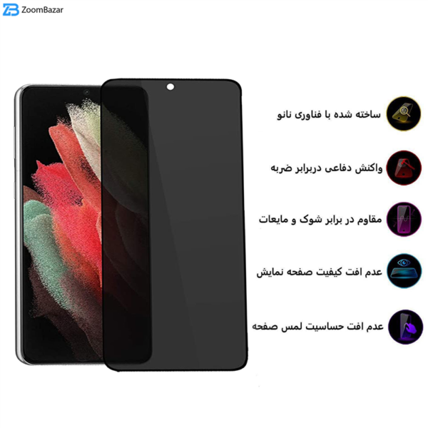 محافظ صفحه نمایش حریم شخصی بوف مدل Sp03 مناسب برای گوشی موبایل سامسونگ Galaxy S21 Ultra