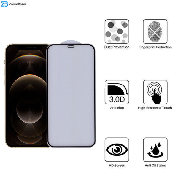 محافظ صفحه نمایش 5D بوف مدل FT03 مناسب برای گوشی موبایل اپل IPhone 12 pro max