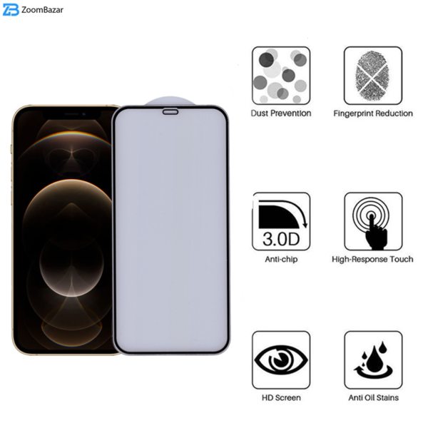محافظ صفحه نمایش 5D بوف مدل FT03 مناسب برای گوشی موبایل اپل iPhone 12/12 Pro