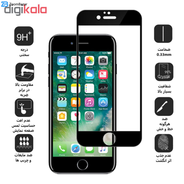 محافظ صفحه نمایش 5D بوف مدل F33 مناسب برای گوشی موبایل اپل Iphone 7