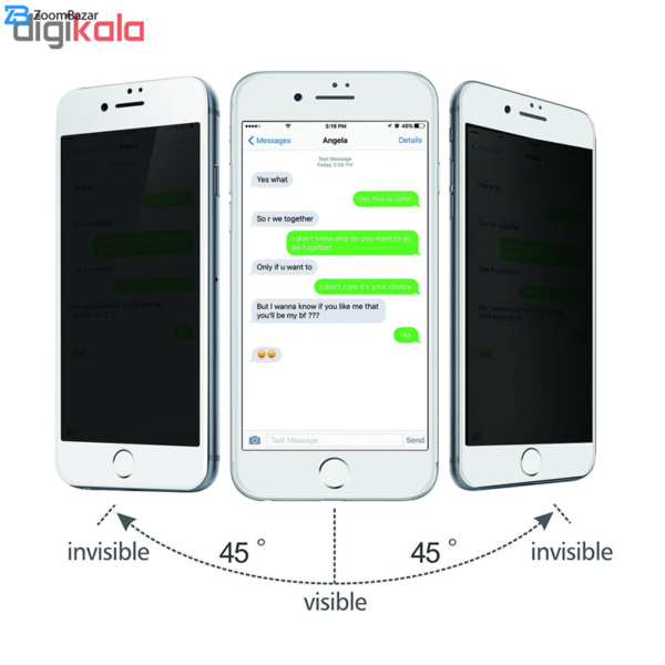 محافظ صفحه نمایش 5D بوف مدل Privacy مناسب برای گوشی موبایل اپل Iphone 7