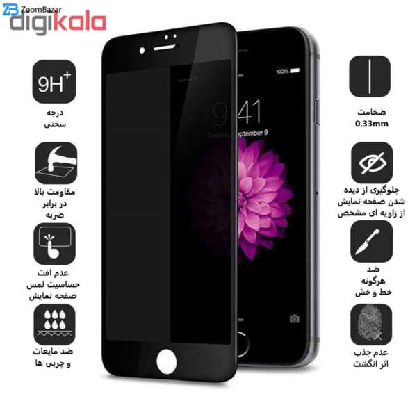 محافظ صفحه نمایش Privacy بوف مدل F33 مناسب برای گوشی موبایل اپل Iphone 8