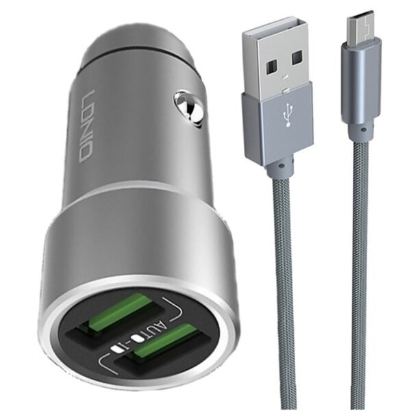 شارژر فندکی الدینیو مدل C401 همراه با کابل microUSB