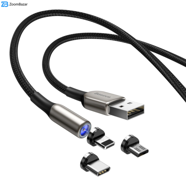 کابل تبدیل USB به USB-C / MicroUSB / لایتنینگ باسئوس مدل TZCAXC-F01 طول 1 متر