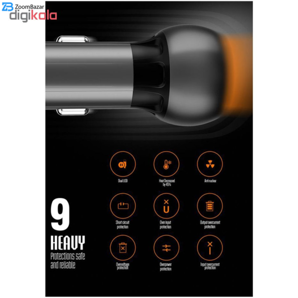 شارژر فندکی الدینیو مدل C503Q همراه با کابل microUSB