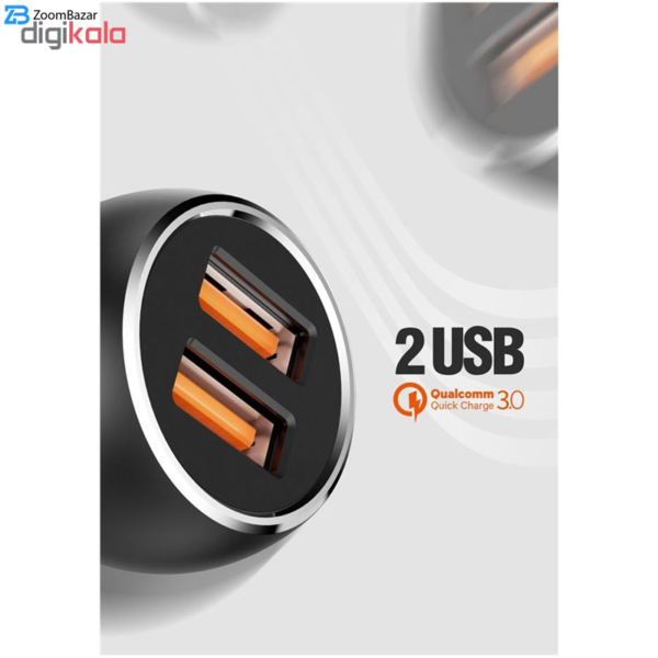 شارژر فندکی الدینیو مدل C503Q همراه با کابل microUSB