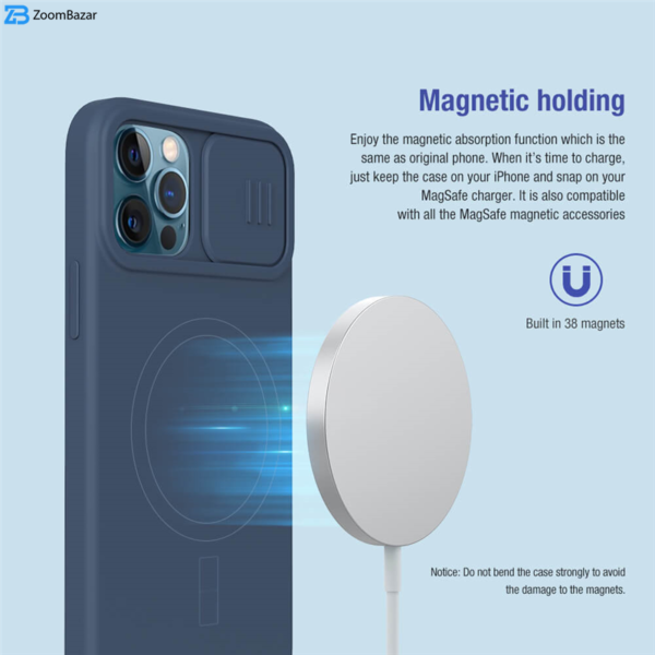 کاور نیلکین مدل CamShield Silky Magnetic silicon مناسب برای گوشی موبایل اپل iPhone 12 / iPhone 12 Pro