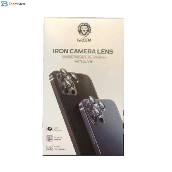 محافظ لنز دوربین گرین مدل IRON CAMERA مناسب برای گوشی موبایل اپل iPhone 13 Pro Max /iphone 13 Pro