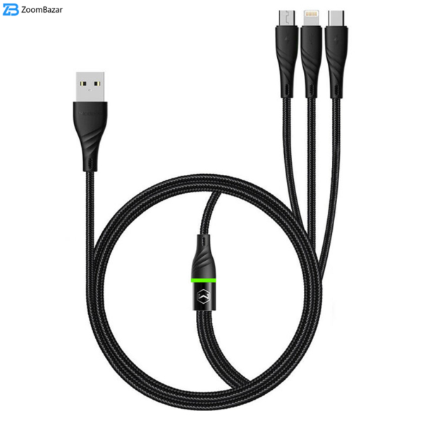 کابل تبدیل USB به USB-C/microUSB/لایتنینگ مک دودو مدل CA-6450 طول 1.2 متر