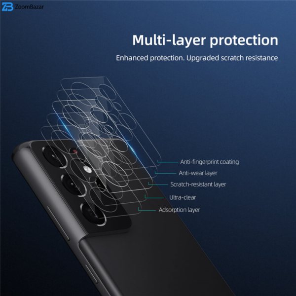 محافظ لنز دوربین نیلکین مدل InvisiFilm مناسب برای گوشی موبایل سامسونگ Galaxy s21 ultra