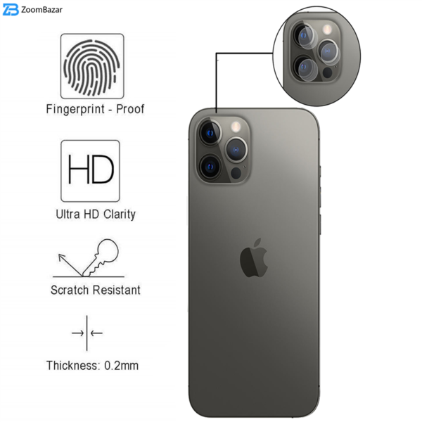 محافظ لنز دوربین بوف مدل Silc مناسب برای گوشی موبایل اپل Iphone 12 Pro