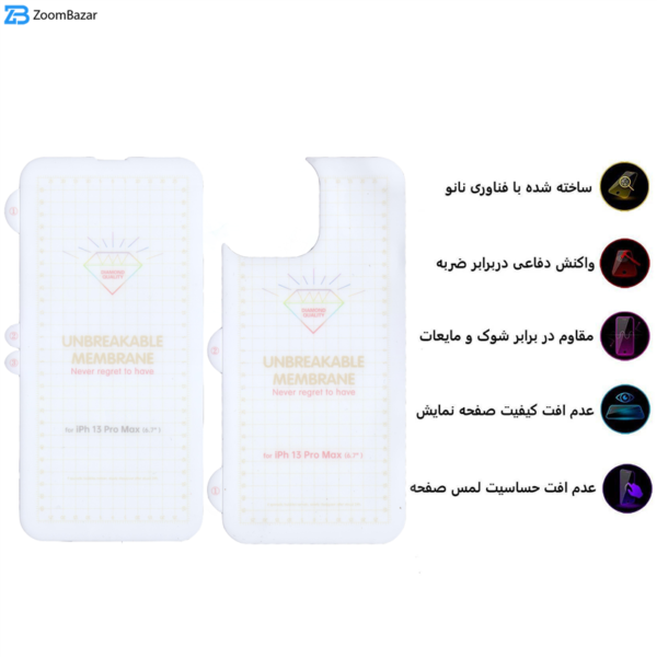 محافظ صفحه نمایش بوف مدل Hg15 مناسب برای گوشی موبایل اپل iphone 13 Pro Max به همراه محافظ پشت گوشی