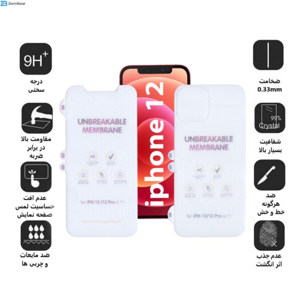 محافظ صفحه نمایش و پشت گوشی مات بوف مدل HgM15 مناسب برای گوشی موبایل اپل iphone 12