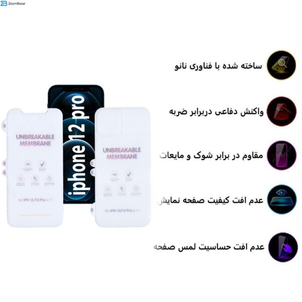 محافظ صفحه نمایش و پشت گوشی مات بوف مدل HgM15 مناسب برای گوشی موبایل اپل iphone 12 Pro