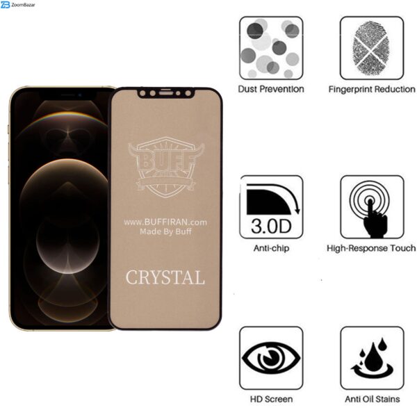 محافظ صفحه نمایش 5D بوف مدل Cry مناسب برای گوشی موبایل اپل IPhone 12 pro
