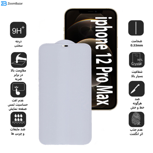 محافظ صفحه نمایش 5D بوف مدل FP33 مناسب برای گوشی موبایل اپل Iphone 12 Pro Max