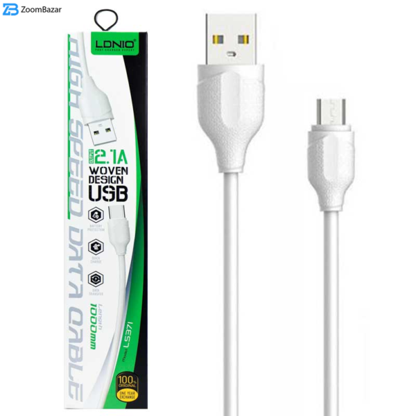 کابل تبدیل USB به microUSB الدینیو مدل LS371 طول 1 متر