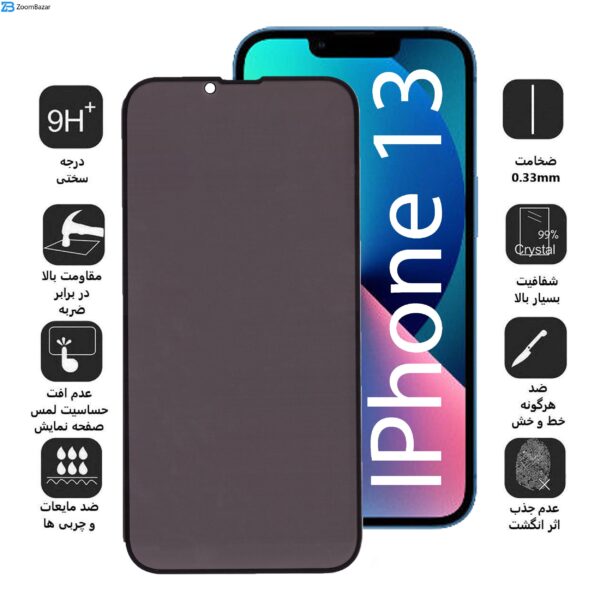 محافظ صفحه نمایش حریم شخصی بوف مدل Pr33 مناسب برای گوشی موبایل اپل Iphone 13