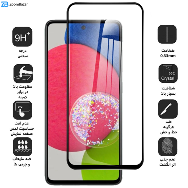 محافظ صفحه نمایش 5D بوف مدل F33 مناسب برای گوشی موبایل سامسونگ Galaxy A52s /A51 5G