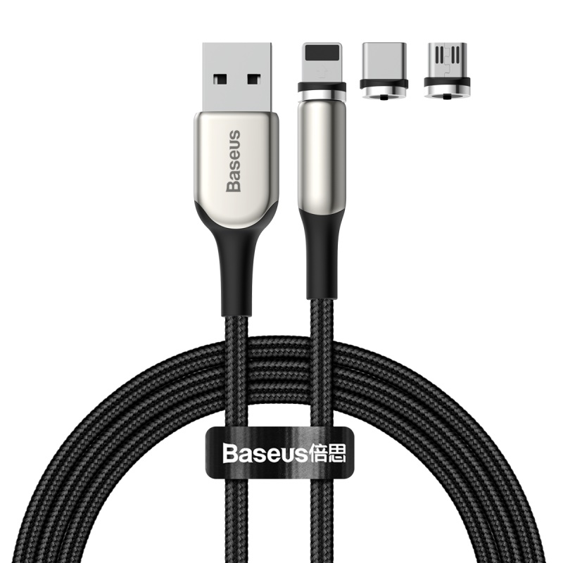 کابل تبدیل USB به USB-C / microUSB / لایتنینگ باسئوس مدل TZCAXC-G01 طول 2 متر