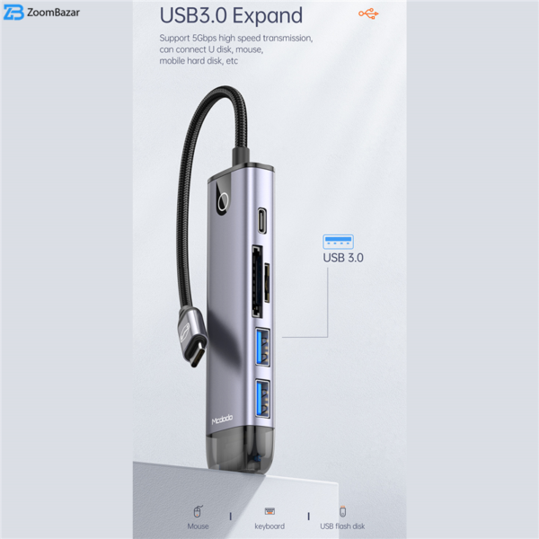 هاب 6 پورت USB-C مک دودو مدل MC-HU-7740