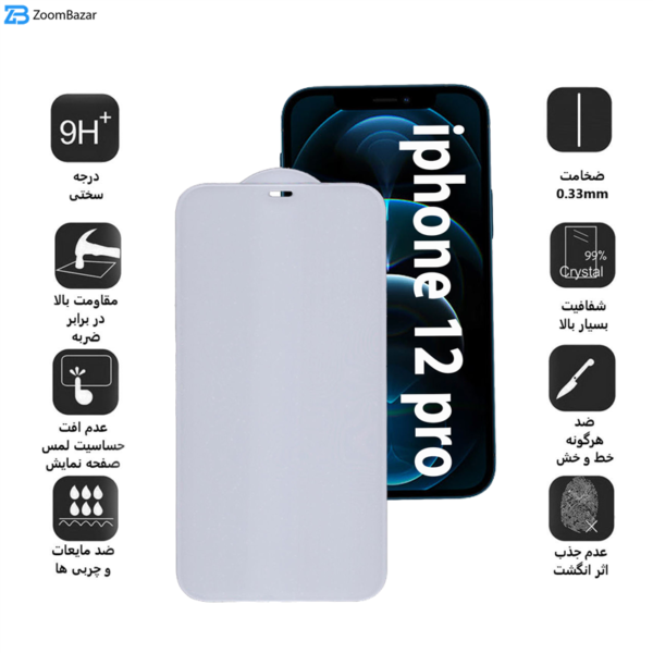 محافظ صفحه نمایش 5D بوف مدل FP33 مناسب برای گوشی موبایل اپل Iphone 12 Pro