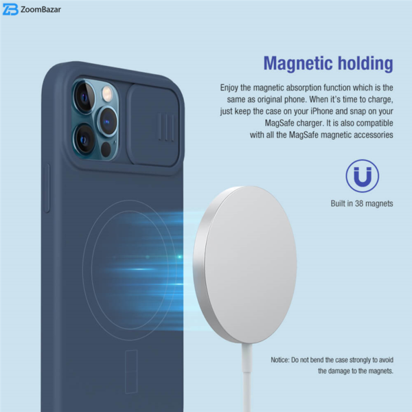 کاور نیلکین مدل CamShield Silky Magnetic silicon مناسب برای گوشی موبایل اپل iPhone 12 Pro Max