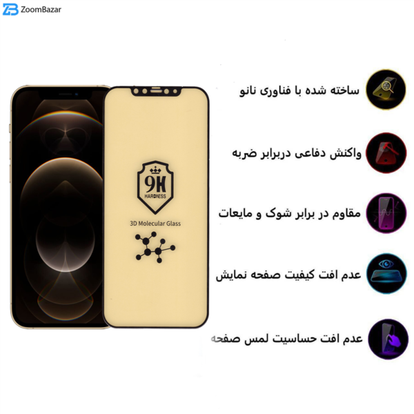 محافظ صفحه نمایش 5D بوف مدل Cry مناسب برای گوشی موبایل اپل Iphone 12 Pro Max