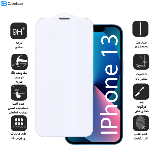 محافظ صفحه نمایش 5D بوف مدل FP33 مناسب برای گوشی موبایل اپل Iphone 13