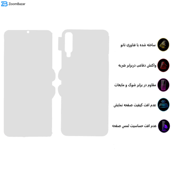 محافظ صفحه نمایش و پشت گوشی بوف مدل HgC15 مناسب برای گوشی موبایل سامسونگ Galaxy A50/A50s