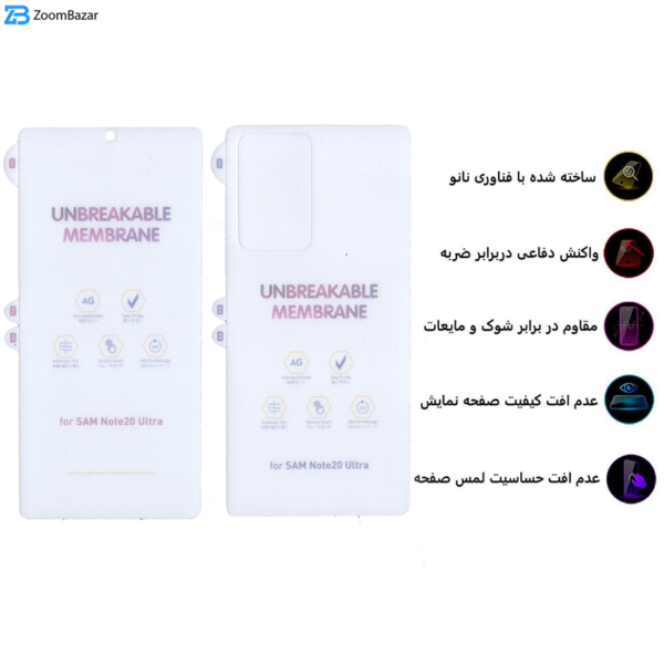 محافظ صفحه نمایش مات بوف مدل Hgm15 مناسب برای گوشی موبایل سامسونگ Galaxy Note 20 Ultra به همراه پشت گوشی