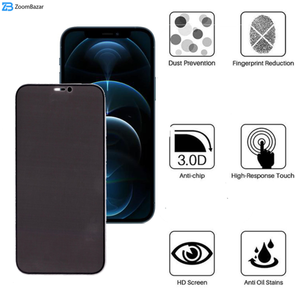 محافظ صفحه نمایشی سرامیکی حریم شخصی بوف مدل CFPr9 مناسب برای گوشی موبایل اپل iphone 12