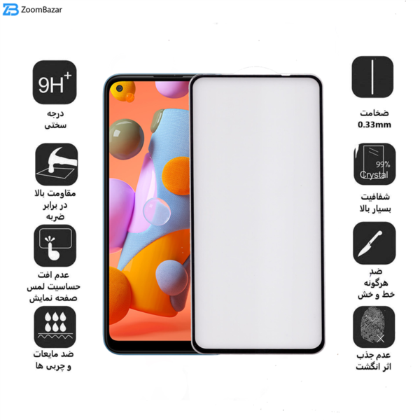 محافظ صفحه نمایش 5D بوف مدل F33 مناسب برای گوشی موبایل سامسونگ Galaxy A11