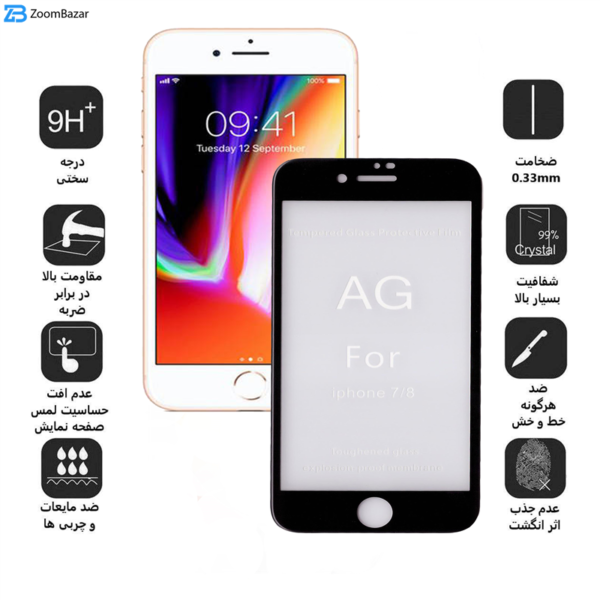 محافظ صفحه نمایش مات بوف مدل Fm33 مناسب برای گوشی موبایل اپل IPhone 8