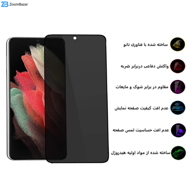 محافظ صفحه نمایش حریم شخصی بوف مدل Sp03 مناسب برای گوشی موبایل سامسونگ Galaxy S21 Ultra