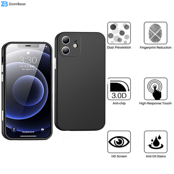 محافظ صفحه نمایش بوف مدل FB360 مناسب برای گوشی موبایل اپل Iphone 12 به همراه محافظ پشت گوشی