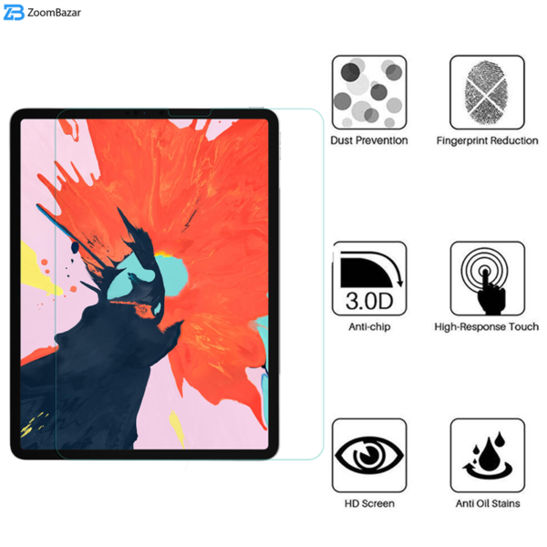 محافظ صفحه نمایش بوف مدل 5D مناسب برای تبلت اپل iPad Pro 12.9 2021/2020/2018