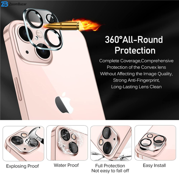 محافظ لنز دوربین بوف مدل 3D Clear مناسب برای گوشی موبایل اپل Iphone 13 /13 Mini