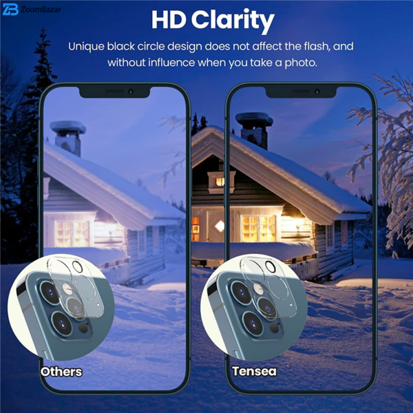 محافظ لنز دوربین بوف مدل Clear-G مناسب برای گوشی موبایل اپل Iphone 13 Pro Max / 13 Pro