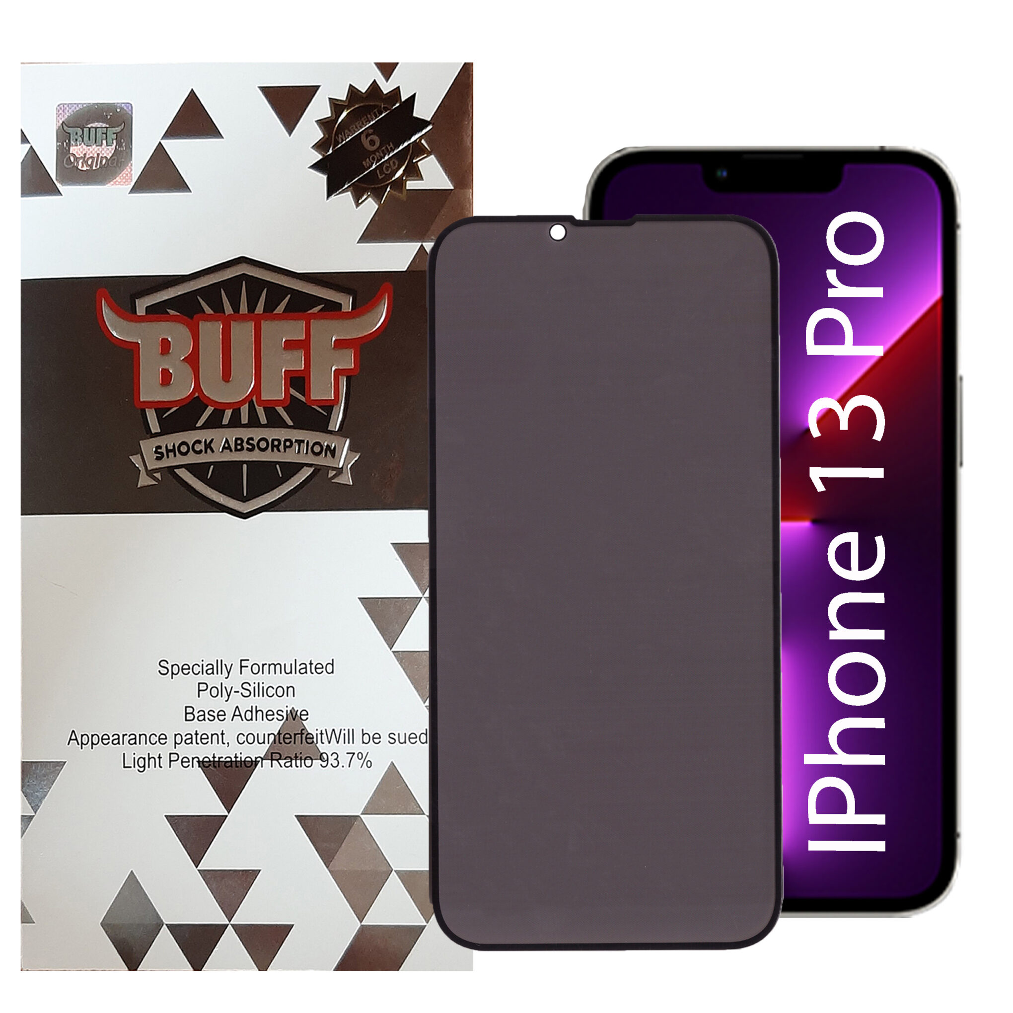 محافظ صفحه نمایش حریم شخصی بوف مدل Pr33 مناسب برای گوشی موبایل اپل Iphone 13 Pro