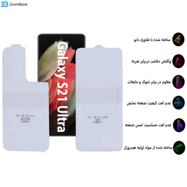 محافظ صفحه نمایش  مات بوف مدل Epic16 مناسب برای گوشی موبایل سامسونگ Galaxy S21 Ultra به همراه محافظ پشت گوشی