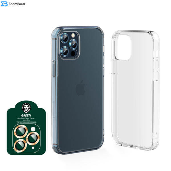 محافظ صفحه نمایش حریم شخصی گرین مدل 4in1-Privacy مناسب برای گوشی موبایل اپل iPhone 12 Pro max به همراه محافظ پشت گوشی و محافظ لنز دوربین و کاور