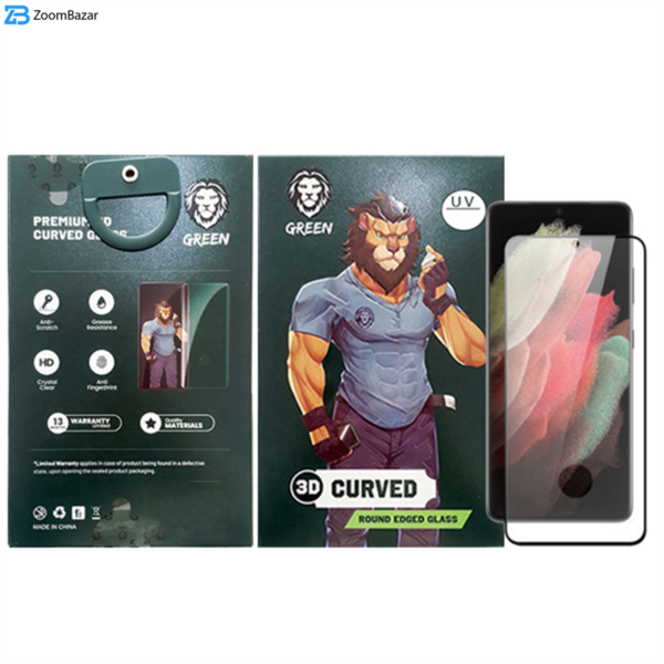 محافظ صفحه نمایش یووی لایت گرین مدل Curved-UV مناسب برای گوشی موبایل سامسونگ Galaxy S21 Ultra