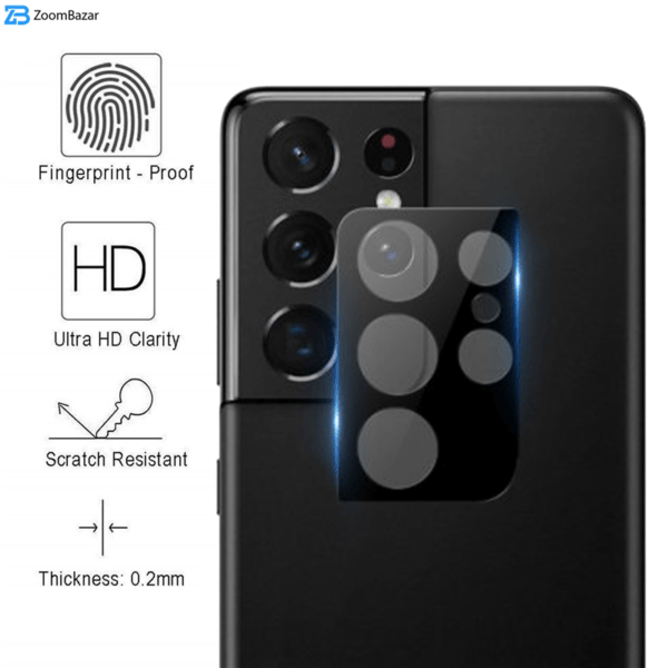 محافظ لنز دوربین بوف مدل 3DColorLenz-G مناسب برای گوشی موبایل سامسونگ Galaxy S21 Ultra