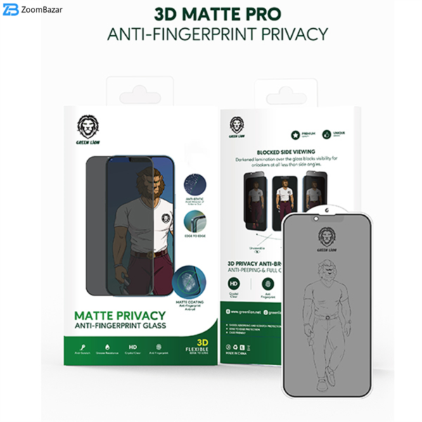 محافظ صفحه نمایش حریم شخصی گرین مدل MATTE PRIVACY مناسب برای گوشی موبایل اپل IPhone 13/13 Pro