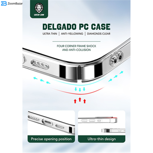 کاور گرین مدل Delgado PC مناسب برای گوشی موبایل اپل iphone 13 Pro