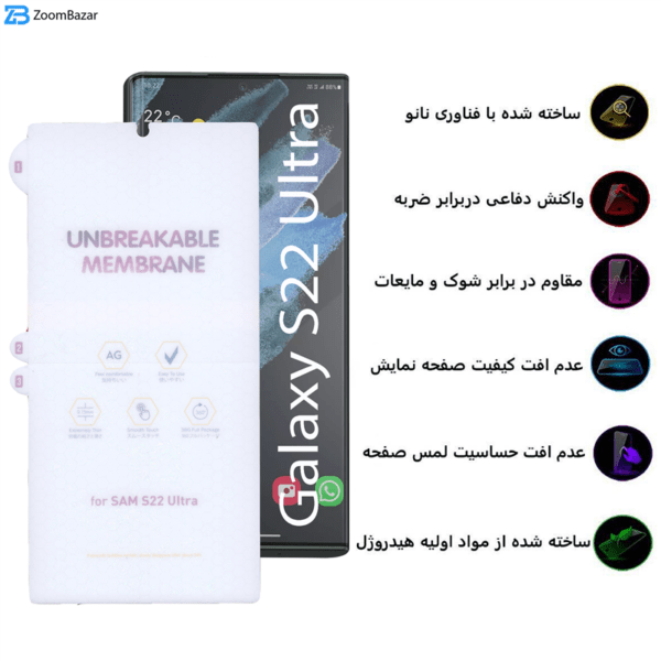 محافظ صفحه نمایش بوف مدل Hydrogel-Matte مناسب برای گوشی موبایل سامسونگ Galaxy S22 Ultra