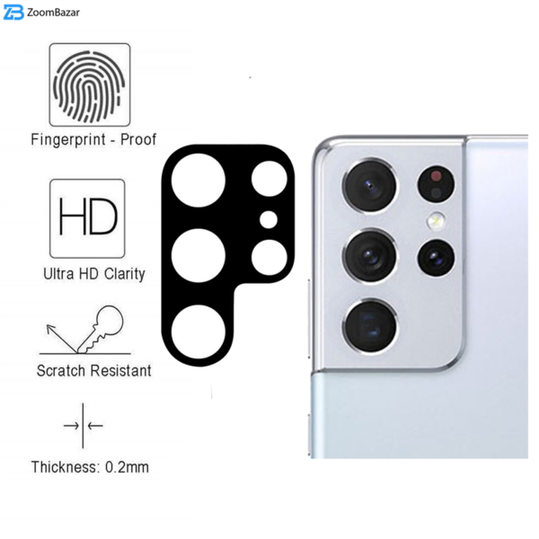 محافظ لنز دوربین بوف مدل 3DPro-G مناسب برای گوشی موبایل سامسونگ Galaxy S22 Ultra