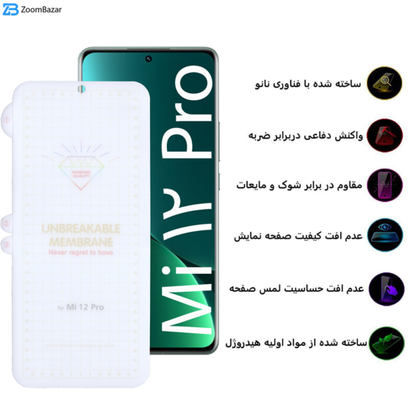 محافظ صفحه نمایش بوف مدل Hydrogel مناسب برای گوشی موبایل شیائومی Xiaomi 12 Pro (Mi12 Pro)